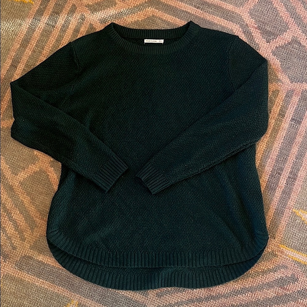 Pink clover forest green 🧶 Sweater -1x